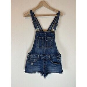Abercrombie & Fitch Shortalls Distressed Y2k 90s Cutoff Overall Shorts Size S